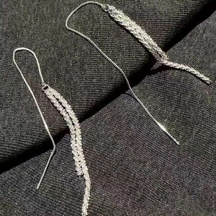 Boucles d'oreilles longues à pampilles pour femmes et filles