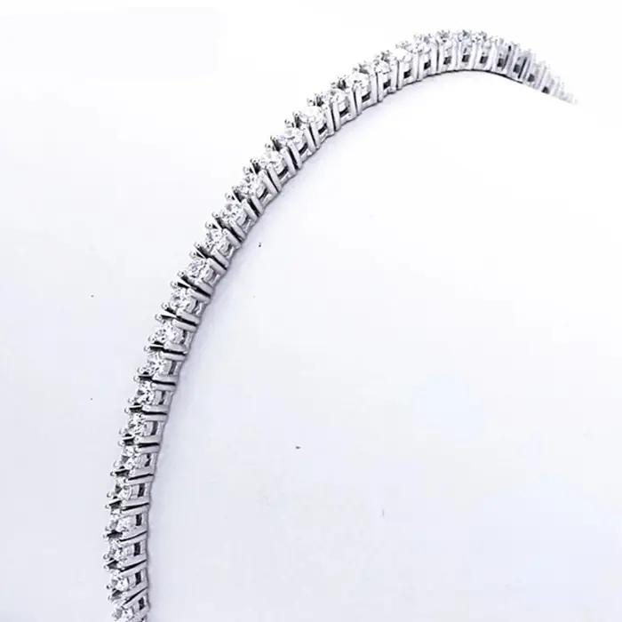 Lihong pur 925 bijoux en argent 18CM Bracelet de Tennis 2mm zircone cadeau d'anniversaire véritable Bracelets