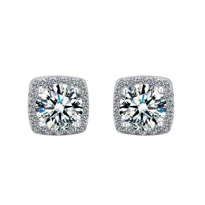 PomerceJelly-Boucles d'oreilles en diamant Moissanite pour femme