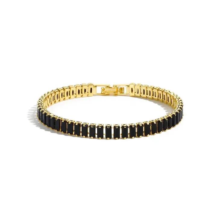 Bracelets de Tennis en cristal noir pour femmes et hommes