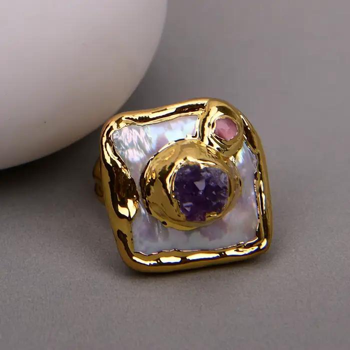 GG – bague Druzy en améthyste violette