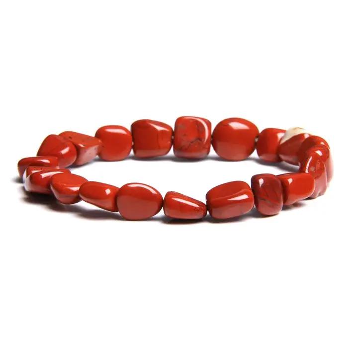 Bracelets en perles de gravier éclatées pour femmes, quartz rose, guérison Reiki, cristal irrégulier