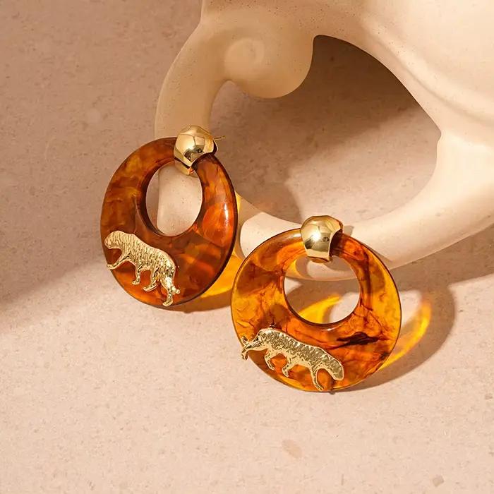 Bague Maillard Vintage incrustée de léopard et de tigre