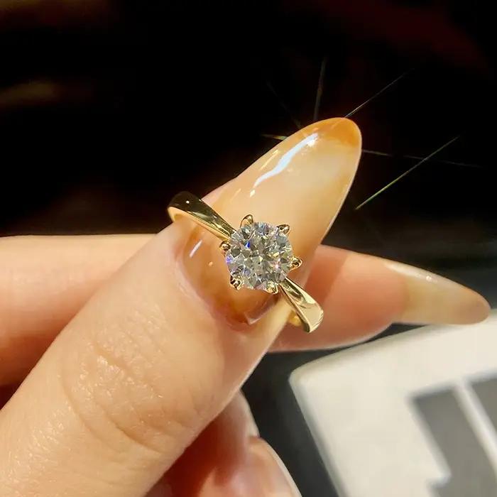 Bague de fiançailles et de mariage en moissanite véritable 0