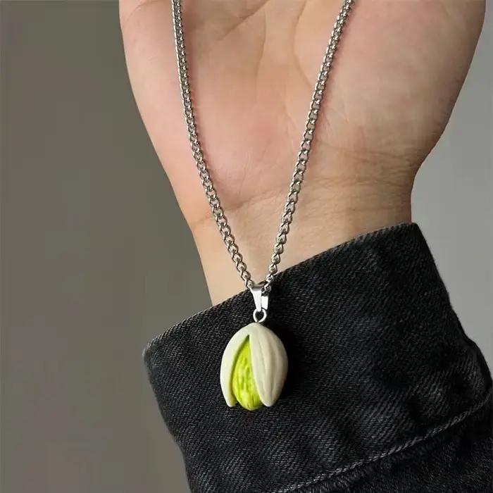 Collier pendentif pistaches mode animal de compagnie cuir colliers ras du cou alliage de zinc femmes occasions spéciales