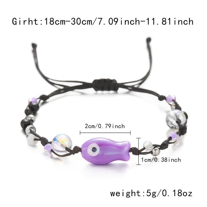 Bracelet de perles de poisson en céramique coloré pour femmes