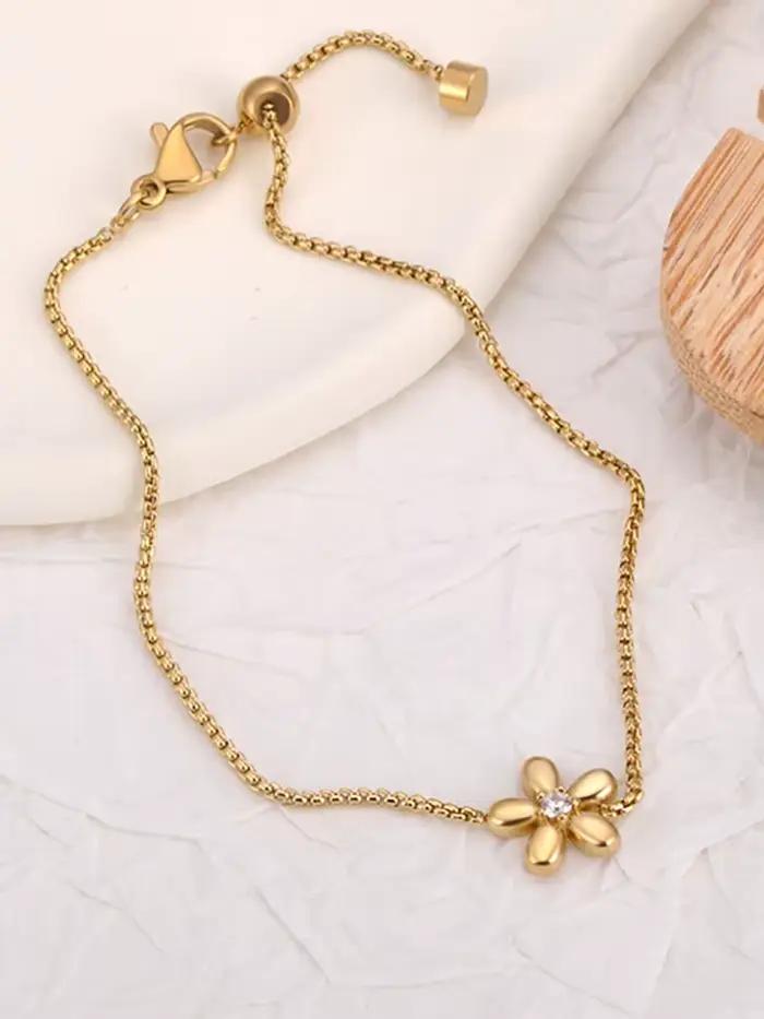 Bracelets quotidiens en acier inoxydable et zircone pour femmes