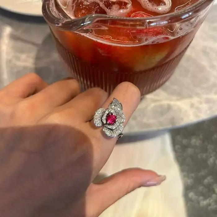 Bague ouverte vintage en argent sterling 925 pour femme