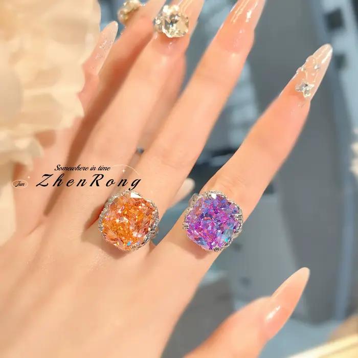Foyimagination-Bague de mariage en argent pour femme