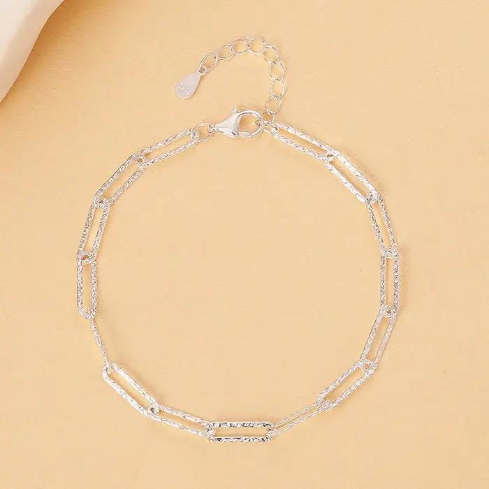 Bracelets en argent Sterling 925 en forme de cœur creux pour femmes et filles, Vintage, Design corée