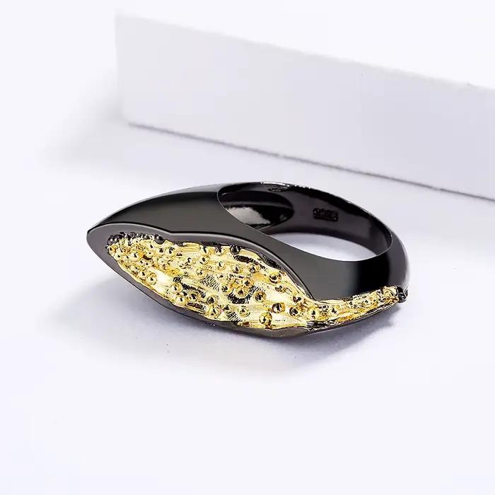 Bague rétro géométrique en or noir pour femmes, soirée chic, style classique, bijou certifié, zirconium, ajustement facile, cadeau spécial
