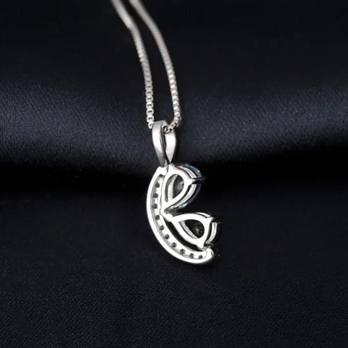 Collier pendentif Potiy Pear en topaze bleue naturelle de Londres