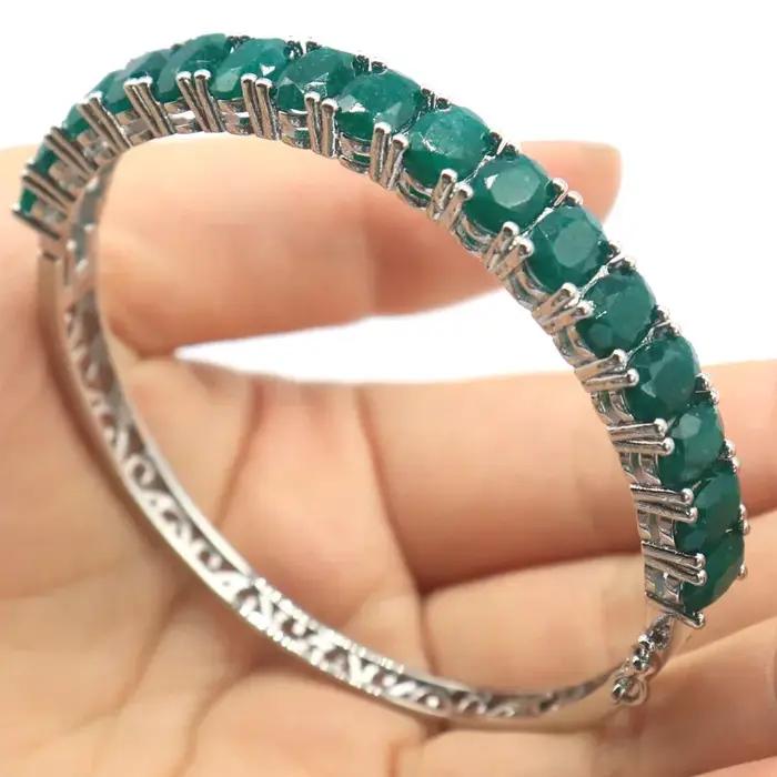 63x7mm Jzaza véritable vert émeraude