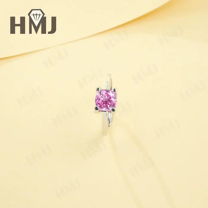 Bague en saphir/padparacha cultivé en laboratoire