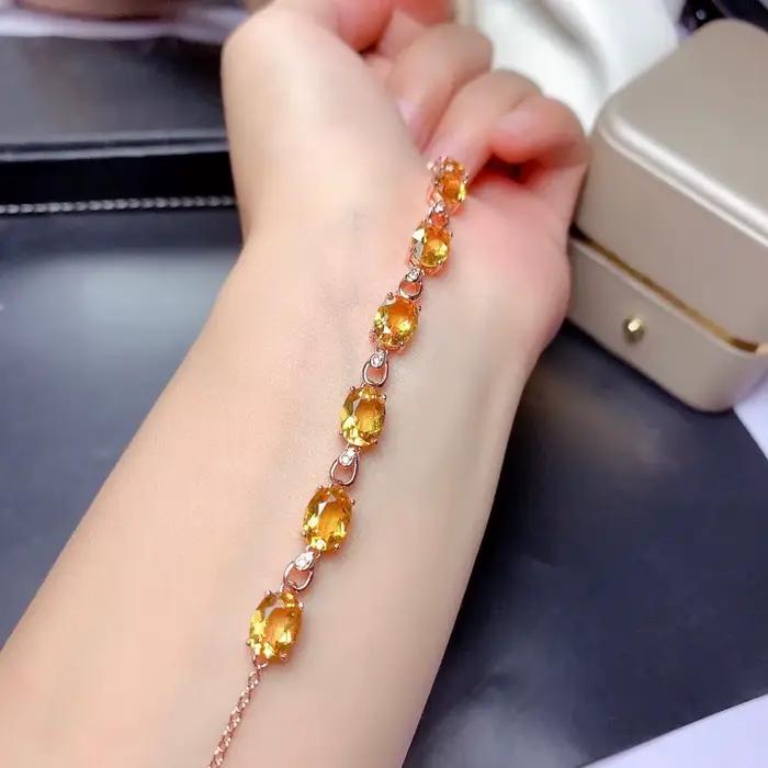Bracelet Topaze Plaqué Or Rose 18K pour Femme