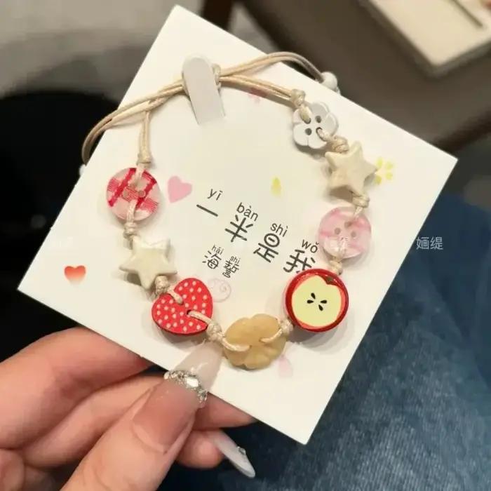 Bracelet à breloques en forme de pommes pour filles