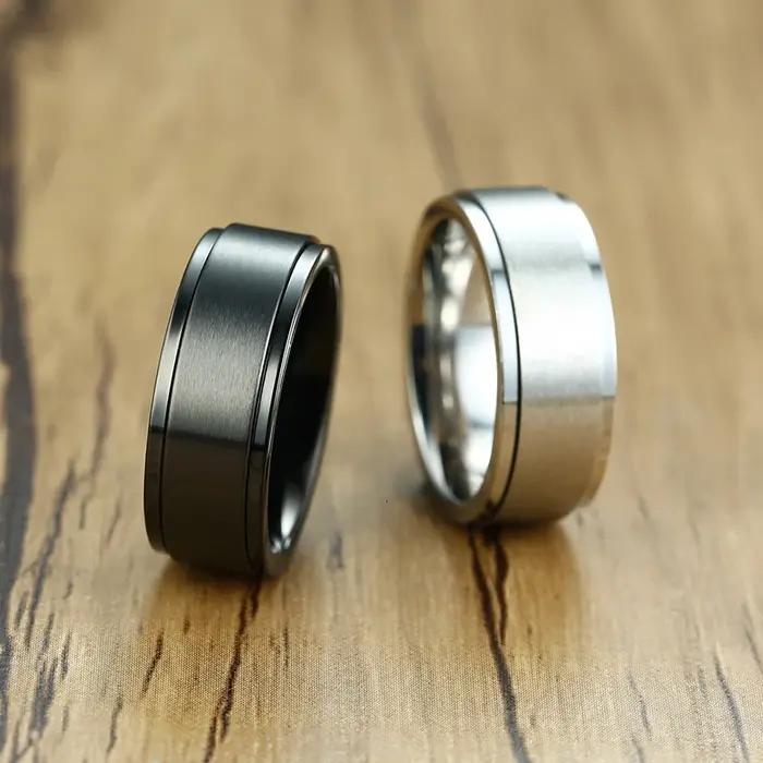 Vnox- Bague Spinner 6/8mm pour Homme