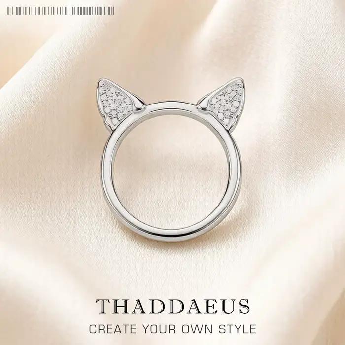 Bague oreilles de chat, bijoux de mode de Style européen pour femmes, nouveau cadeau mignon en argen