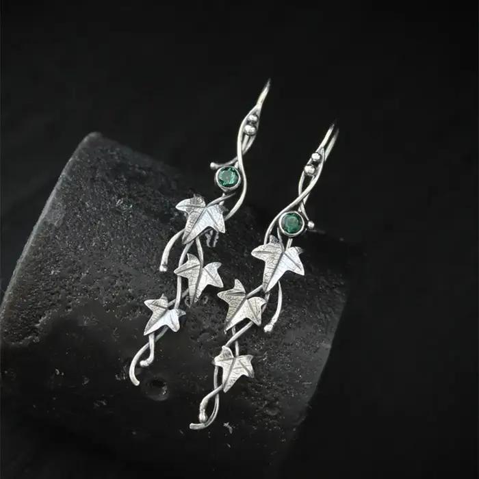 Boucles d'oreilles Vintage en forme de feuille d'élven pour femmes
