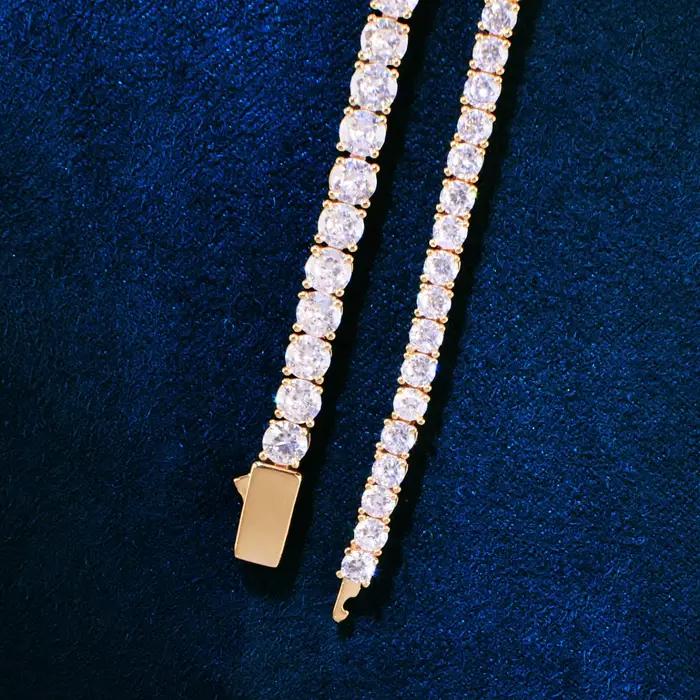Bracelet chaîne tennis à fermoir à ressort pour hommes et femmes