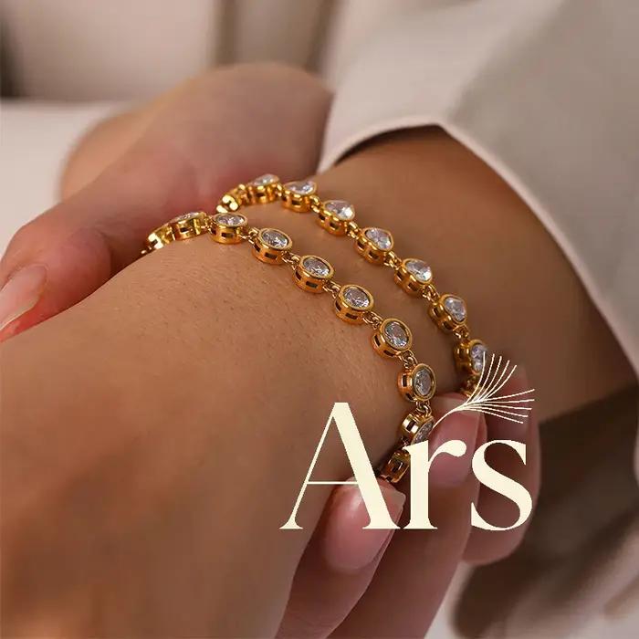 Bracelet tennis Ars Dainty plaqué or 18 carats