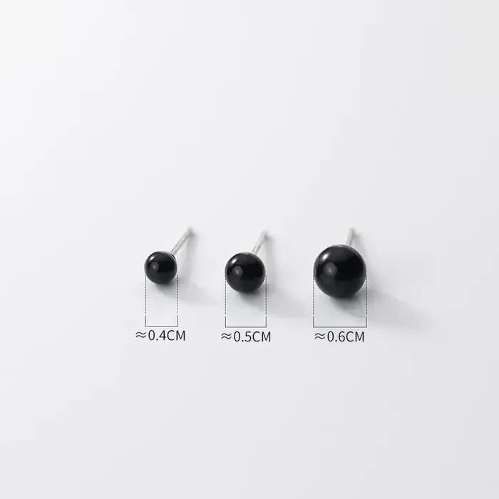Boucles d'oreilles perles noires en argent regardé 925 pour femmes et enfants, bijoux d'oreille de tempérament coréen, cadeau de fête de mariage, pendentif femme occasions spéciales