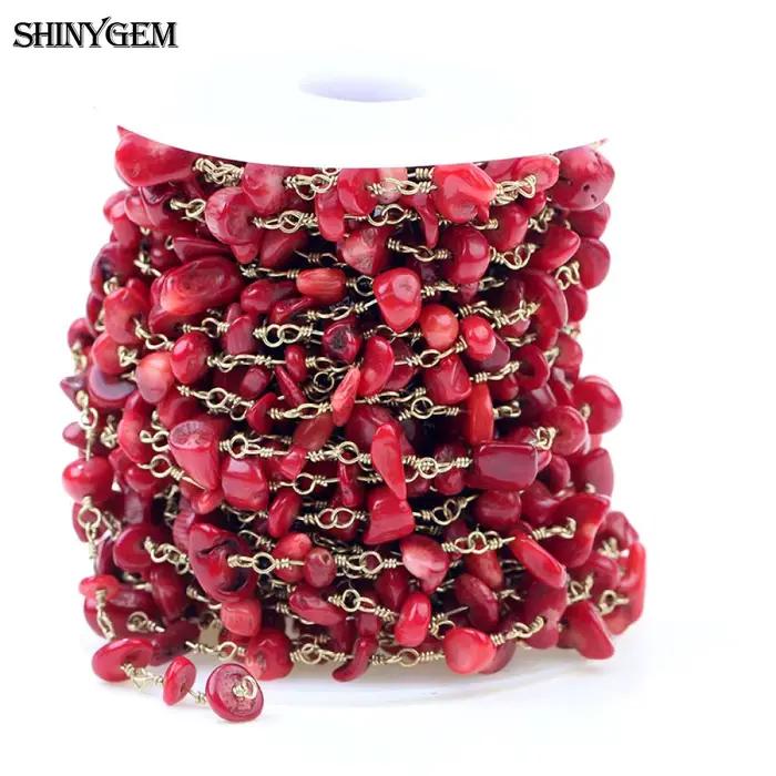 Chaînes de Perles en Tourmaline Naturelle ShinyGem Plaquées Or pour Création Bijouterie Occasions Spéciales