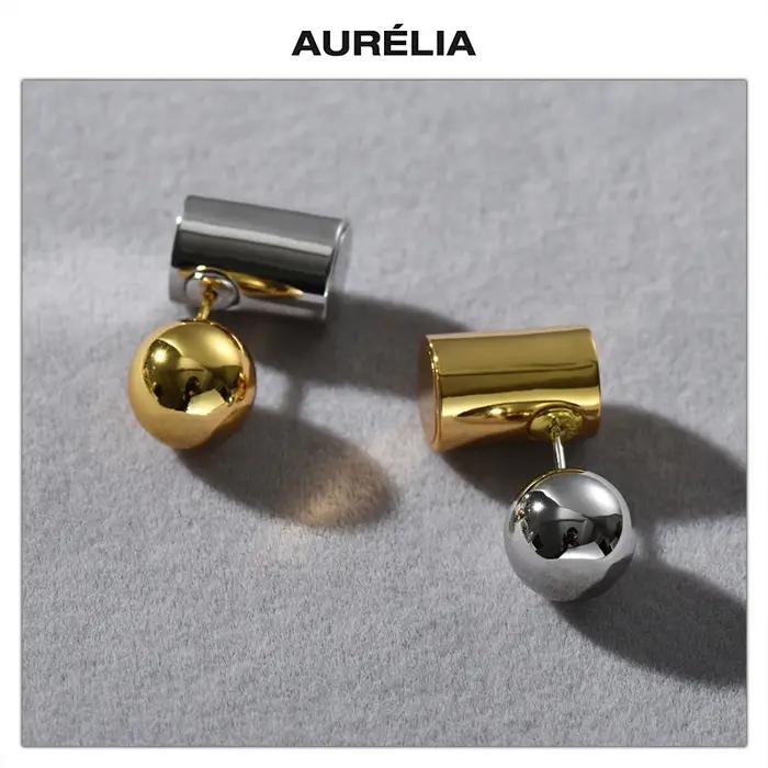Mode or argent géométrie boucle d'oreille femme conception Unique Art bijoux tendance