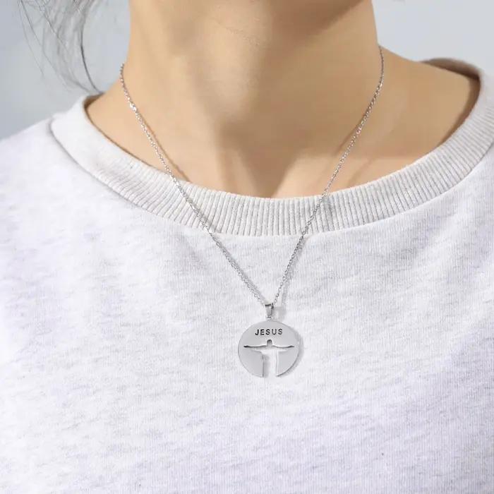 Collier Christ Rédempteur en Acier Inoxydable pour Homme et Femme