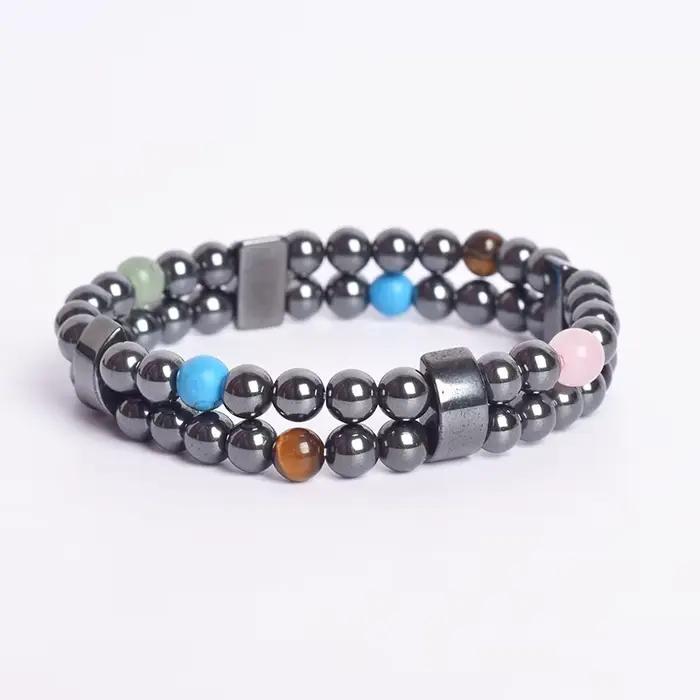 Bracelet magnétique thérapeutique à Double pont pour hommes et femmes, perte de poids, aimants énergétiques, bijoux, soulage la douleur au poignet, soins de santé