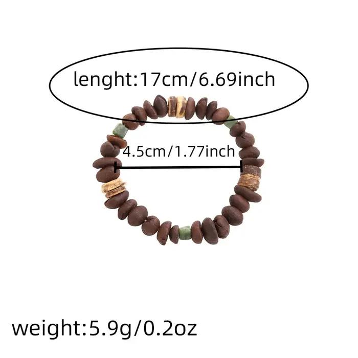 Nouveau bracelet de perles de café irrégulières avec luxe léger