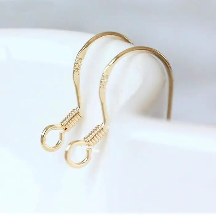 Mibrow 50 pcs/lot S925 crochets de boucle d'oreille en argent Sterling KC or argent clous d'oreille crochets d'oreille fil pour boucles d'oreilles résultats de fabrication de bijoux