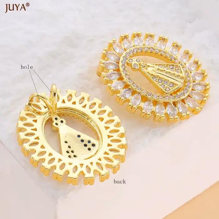 JUYA Pearl Mary Amulet Charms avec cristal pour femme