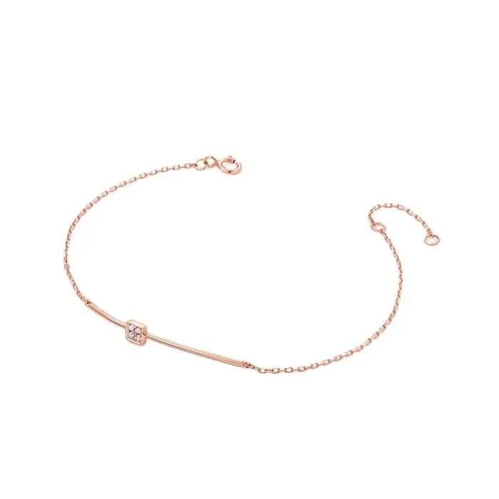 Bracelet ouvert carré en zircon ANENJERY pour femmes
