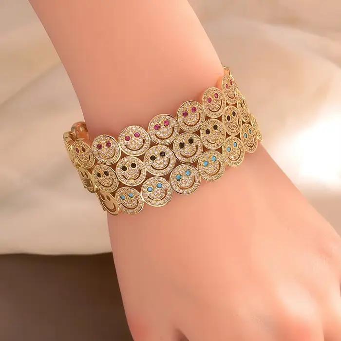 Bracelet incrusté de diamants Smile, classique, créatif, tendance, bijou haut de gamme, accessoire de mode, chaîne de main, élégant, bijou de poignet