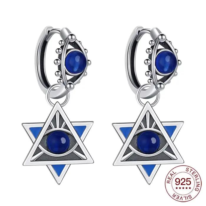 Boucles d'oreilles étoile de David en argent Sterling S925, nouveaux bijoux originaux à la mode, bou