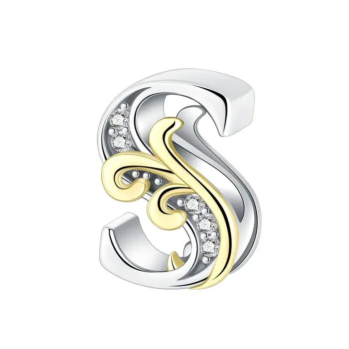 Pendentif rétro en argent 925 avec 26 lettres