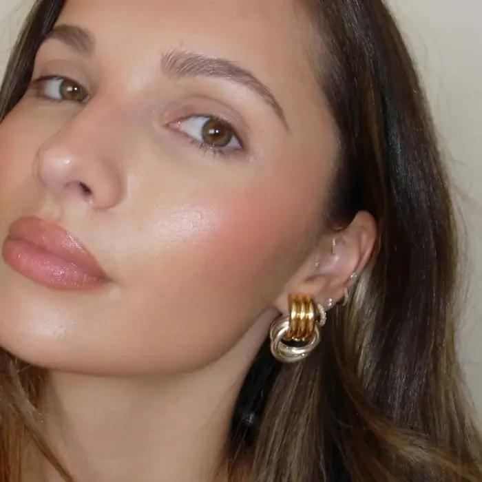 Boucles d'oreilles torsadées multicouches en acier inoxydable plaquées or pour femmes élégantes occasions spéciales mariage soirée chic