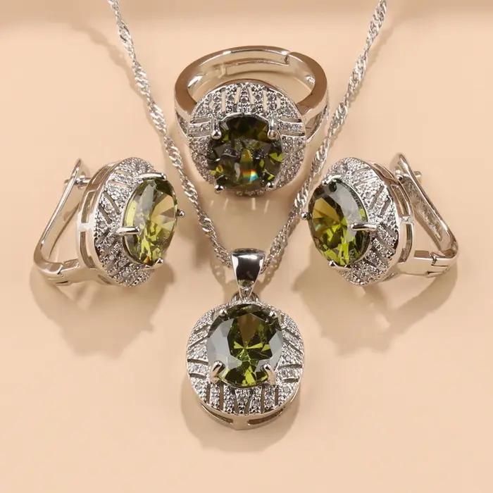 Parure de bijoux saphir pour femme