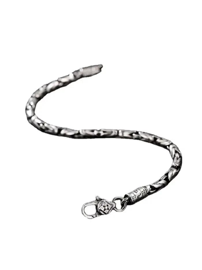 Bracelets en argent massif S925 pour hommes et femmes