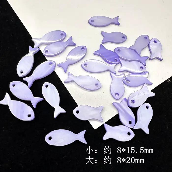 10 pendentifs en nacre en forme de poisson pour la fabrication de bijoux, accessoires DIY pour boucles d'oreilles, colliers et pompons