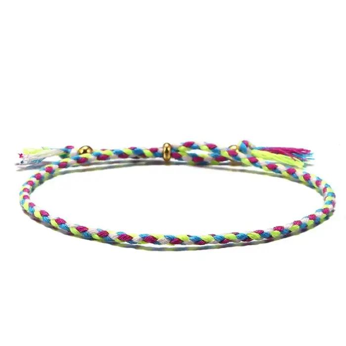 Bracelet tressé fait main en perles de cuivre ajustables pour femmes