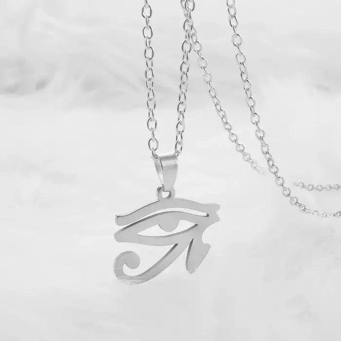 Collier œil d'horus en acier inoxydable pour femmes