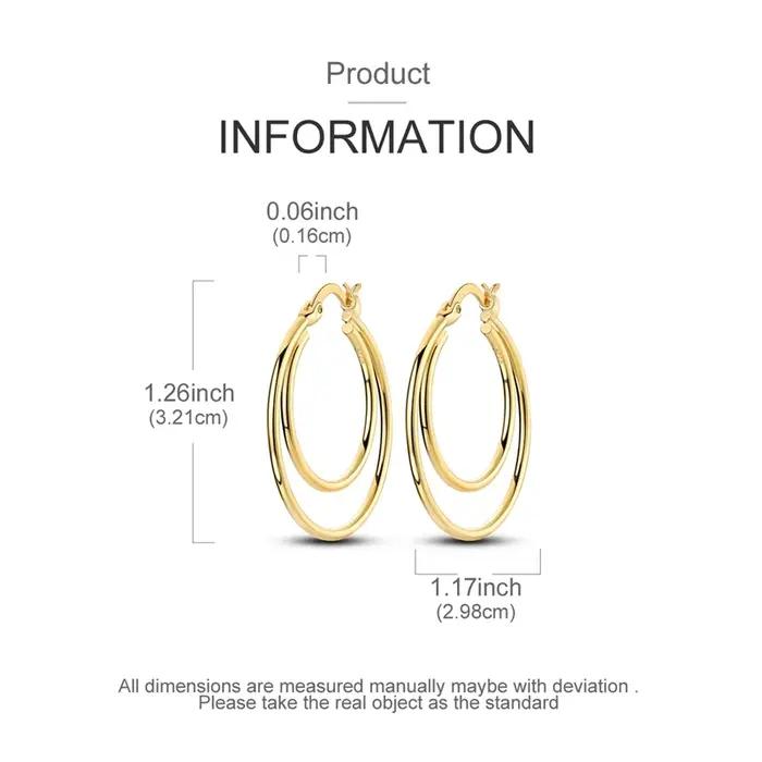 Boucles d'oreilles en argent sterling 925 dorées pour femmes