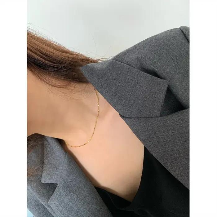 Collier scintillant en argent pur S925 pour femmes