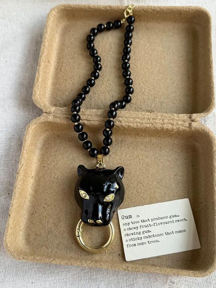 Collier pendentif léopard en émail élégant LATS pour femmes, style reine haut de gamme, chaîne de cl