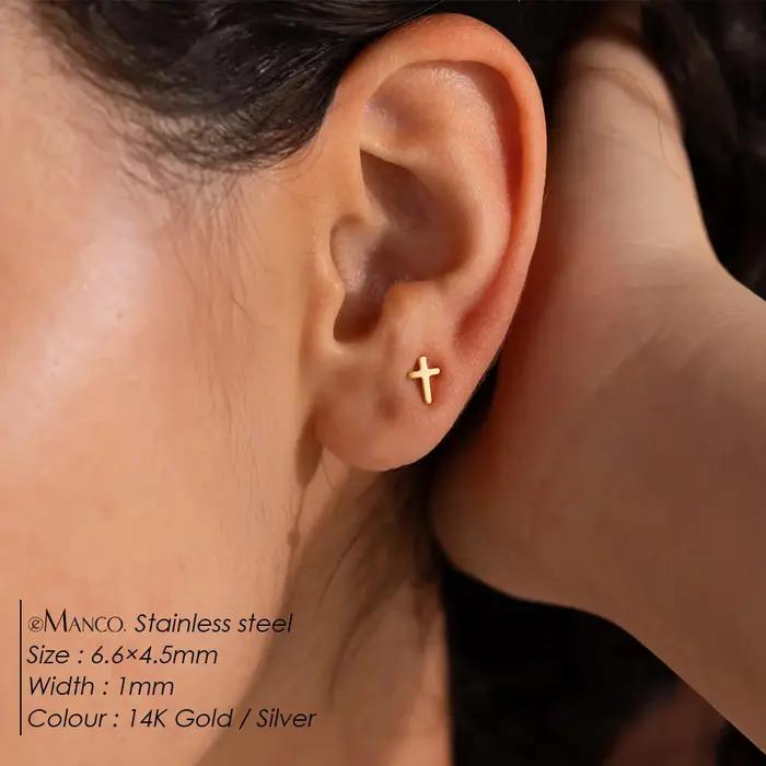 EManco – boucles d'oreilles à clous en acier inoxydable