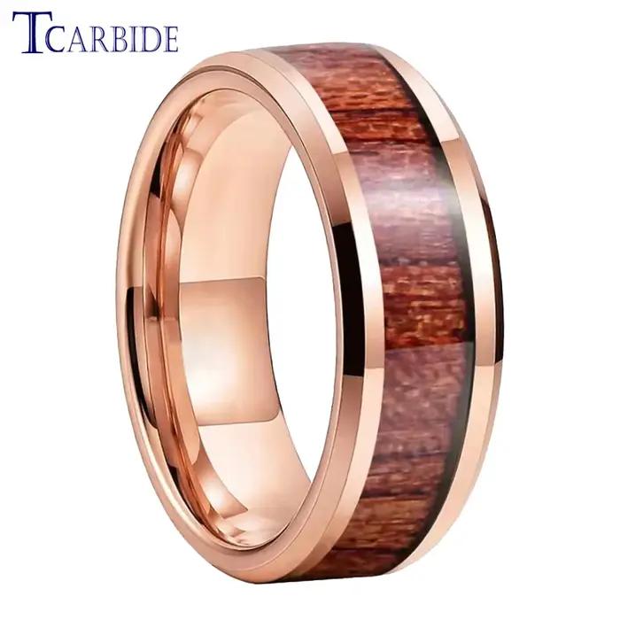 Bague de mariage en tungstène 8 mm pour homme et femme