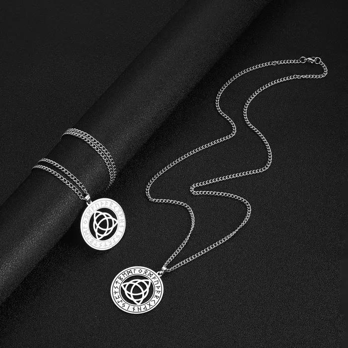 Collier Triquetra Knot en acier inoxydable style vintage pour homme et femme occassions spéciales noel anniversaire