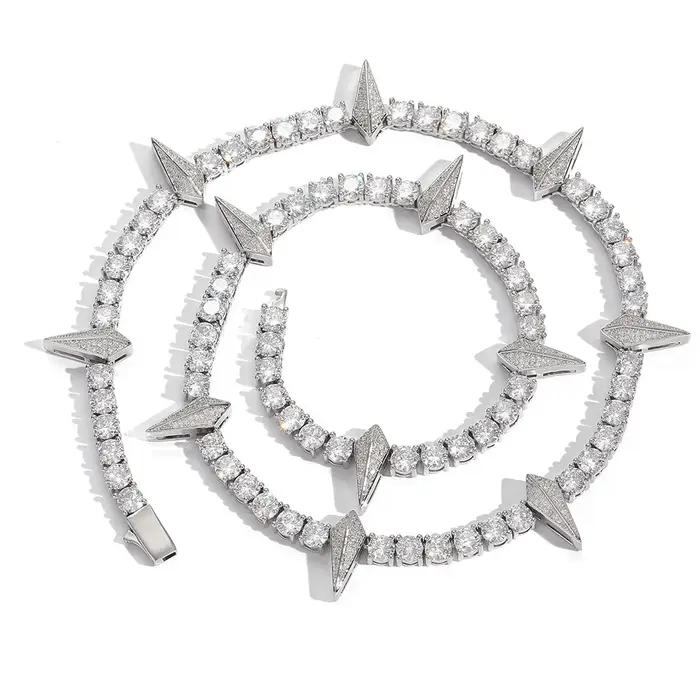 ESKEEM HipHop bijoux glacé Tennis tour de cou plaqué or blanc Micro pavé diamant 5mm panthère noire